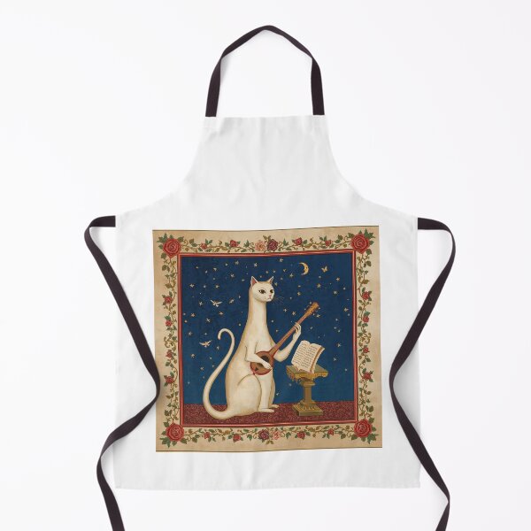 Item preview, Cream Cat Lute Hymnal Medieval Art designed and sold by PictorialWhimsy.