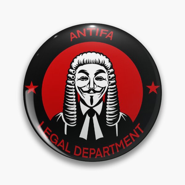 Item preview, Antifa Legal Department logo (Guy Fawkes / V for Vendetta / Anonymous) designed and sold by Delinquent Doll.