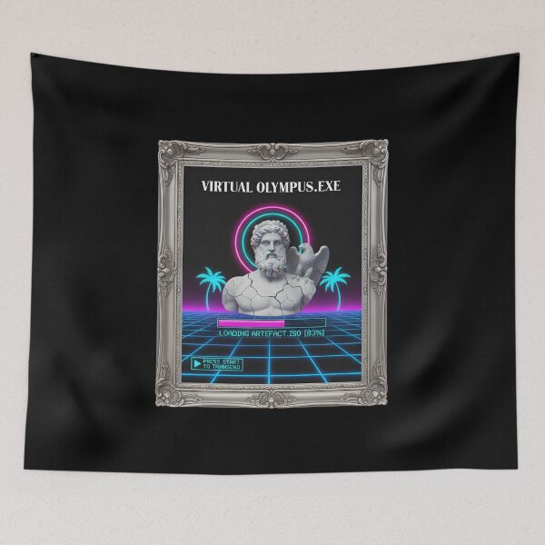 Item preview, VIRTUAL OLYMPUS.EXE: Zeus Bust Loading Artefact Vaporwave designed and sold by DailyVibesMerch.