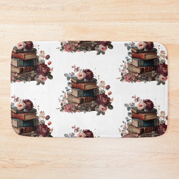 Item preview, Dark romantic book stack with flowers designed and sold by MendaciousMina.