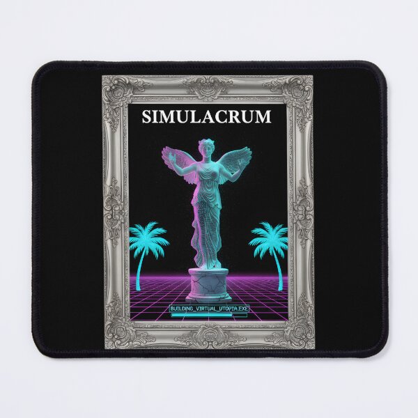 Item preview, Simulacrum: Building Virtual Utopia Vaporwave Angel Statue designed and sold by DailyVibesMerch.