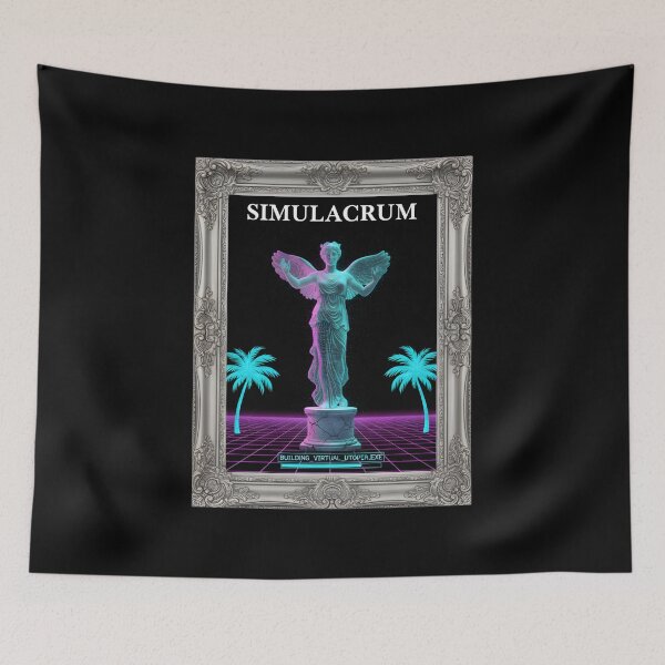 Item preview, Simulacrum: Building Virtual Utopia Vaporwave Angel Statue designed and sold by DailyVibesMerch.