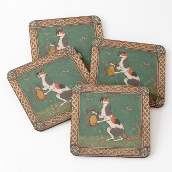 Artikelvorschau, Calico Cat Bienenstock Mittelalterliche Kunst entworfen und verkauft von PictorialWhimsy.