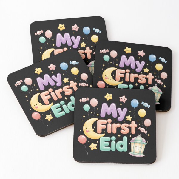 Item preview, My First Eid Cute Pastel Islamic Celebration Design with Moon and Lantern (V.1) designed and sold by D-Islamic.