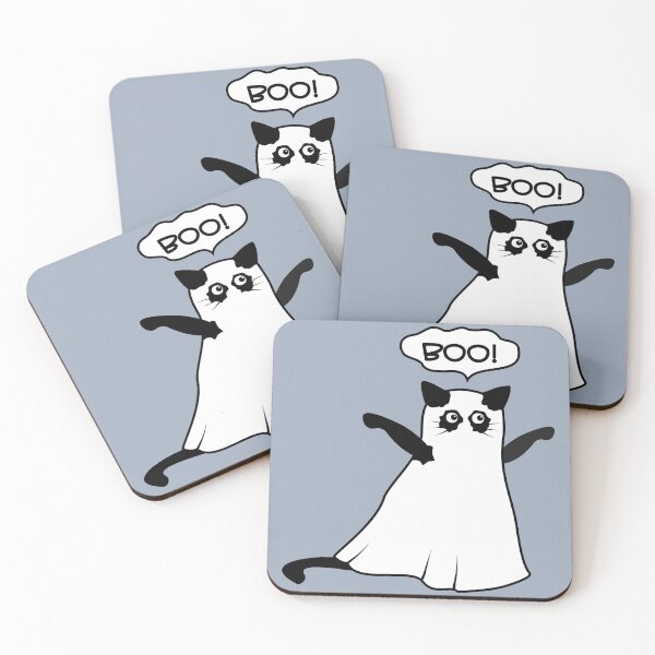 Item preview, Halloween Ghost Cat in Sheet – "Boo!" designed and sold by ZorianArt.