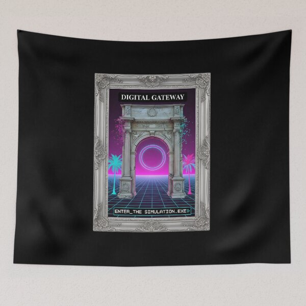 Item preview, Digital Gateway: Enter The Simulation Vaporwave Greek Arch designed and sold by DailyVibesMerch.