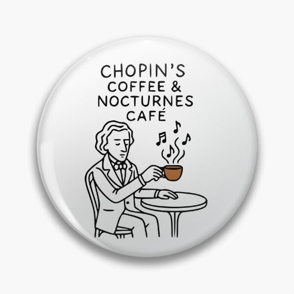 Item preview, Chopin’s Coffee & Nocturnes Café – Funny Bold Doodles Art designed and sold by Bold Doodles.