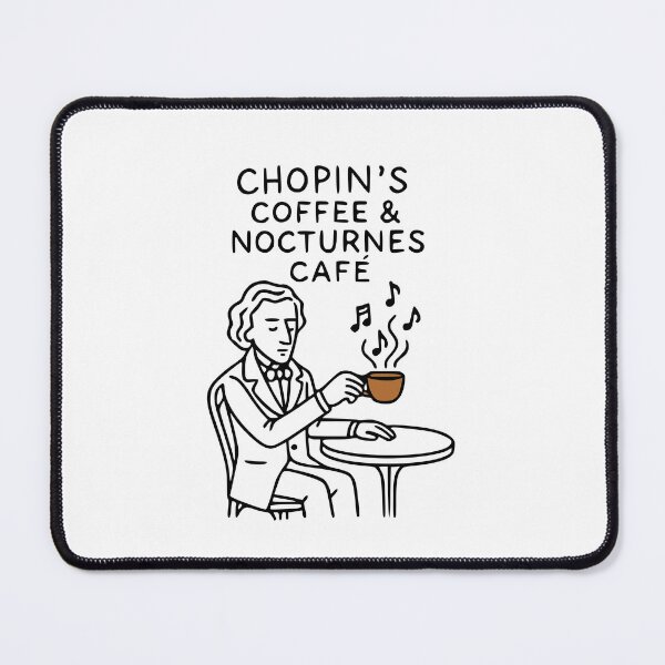 Item preview, Chopin’s Coffee & Nocturnes Café – Funny Bold Doodles Art designed and sold by Bold Doodles.