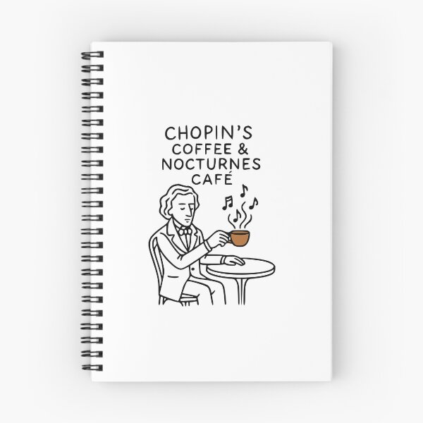 Item preview, Chopin’s Coffee & Nocturnes Café – Funny Bold Doodles Art designed and sold by Bold Doodles.