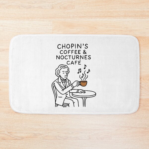 Item preview, Chopin’s Coffee & Nocturnes Café – Funny Bold Doodles Art designed and sold by Bold Doodles.