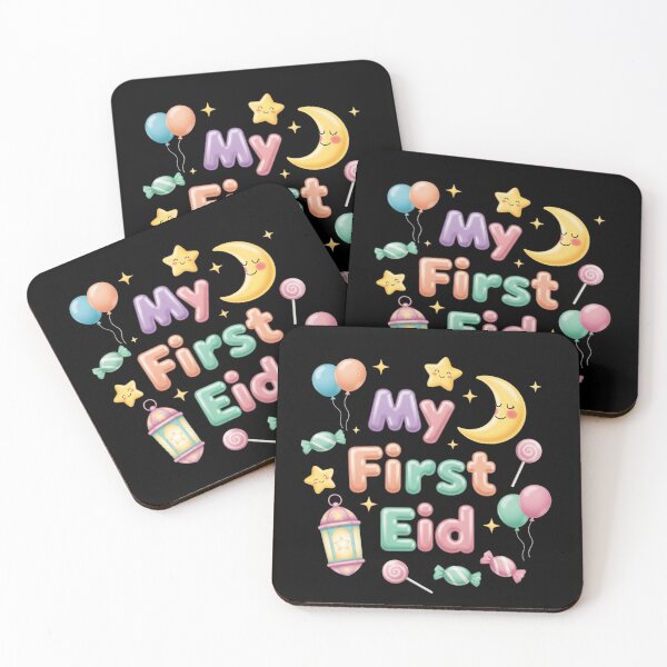 Item preview, My First Eid Cute Pastel Islamic Celebration Design with Moon and Lantern (V.2) designed and sold by D-Islamic.