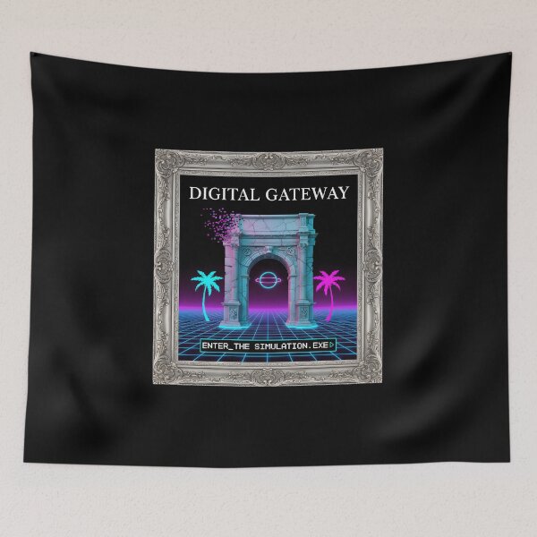 Item preview, Digital Gateway: Enter The Simulation Vaporwave Arch Portal designed and sold by DailyVibesMerch.