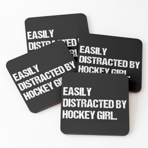 Item preview, Easily Distracted By Hockey Girl Funny Sports Energy Funny game saying designed and sold by SkeletonsDanger.