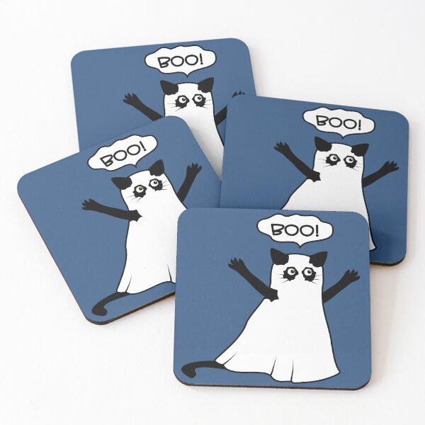 Item preview, Halloween Ghost Cat in Sheet – "Boo!" designed and sold by ZorianArt.
