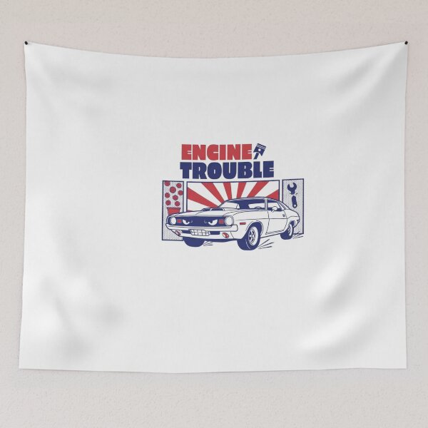 Item preview, Classic Car Artwork for Auto Enthusiasts – Engine Trouble Retro Style designed and sold by SandyRealm.