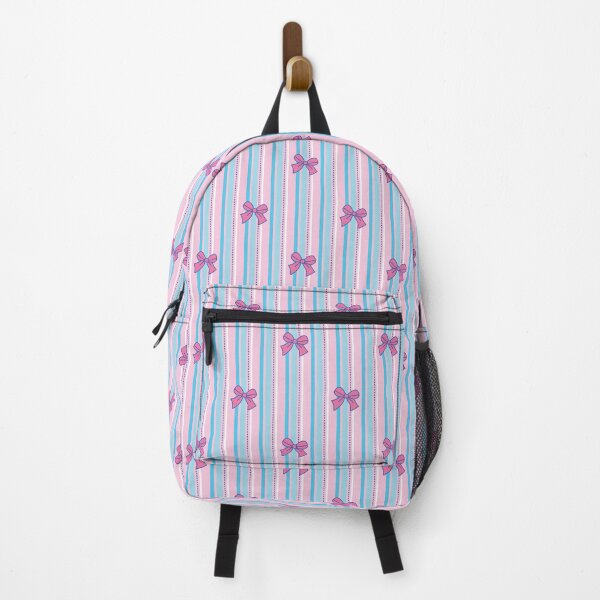Item preview, Seamless Cute Pink Bow Pattern on Vertical Pastel Stripes - Kawaii Background designed and sold by RS4you.