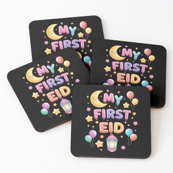 Item preview, My First Eid Cute Pastel Islamic Celebration Design with Moon and Lantern (V.3) designed and sold by D-Islamic.