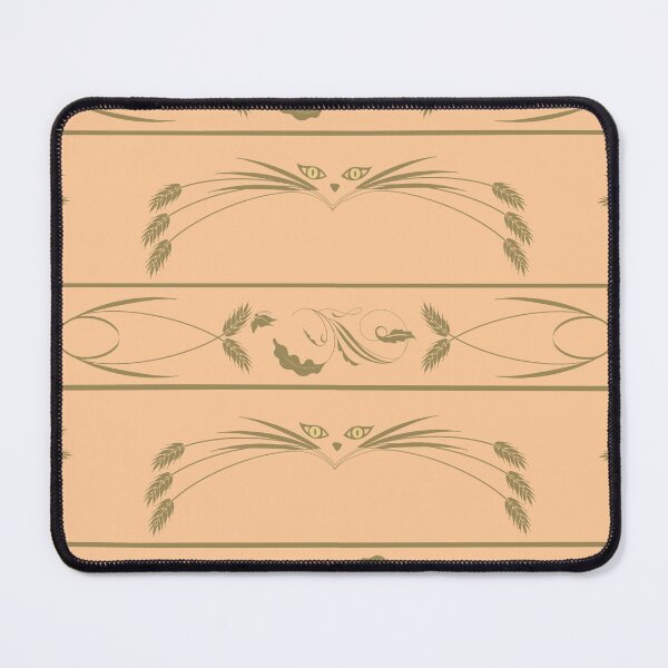 Item preview, Golden Whiskers Cat Border Pattern in Peach designed and sold by akneeland603.