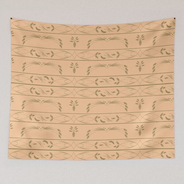 Item preview, Golden Whiskers Cat Border Pattern in Peach designed and sold by akneeland603.
