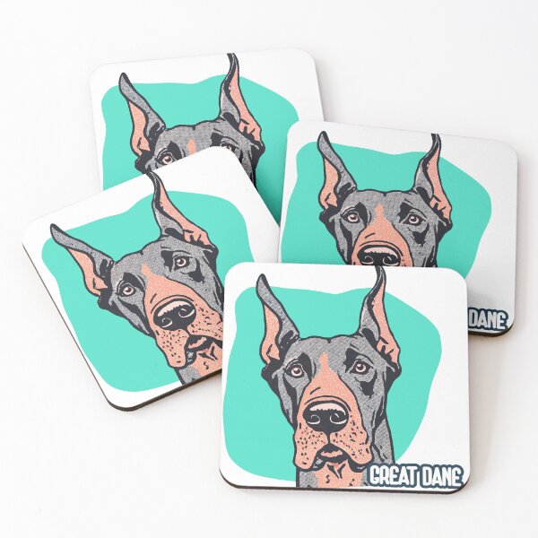 Item preview, Majestic Great Dane – Graphic Canine Elegance in Teal designed and sold by ForeverPrintsOK.