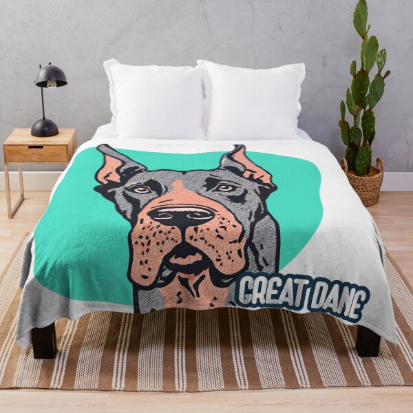 Item preview, Majestic Great Dane – Graphic Canine Elegance in Teal designed and sold by ForeverPrintsOK.