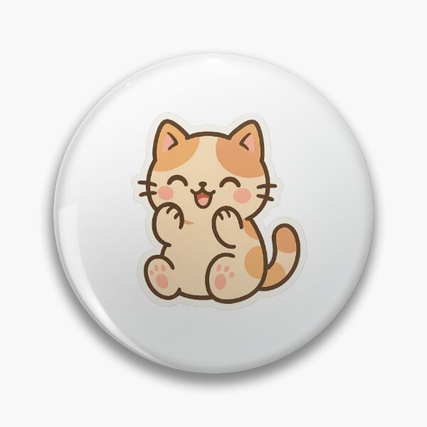 Item preview, Cute Kawaii Cat Sticker – Chubby Happy Kitty Cartoon for Cat Lovers designed and sold by TornadoVibes.
