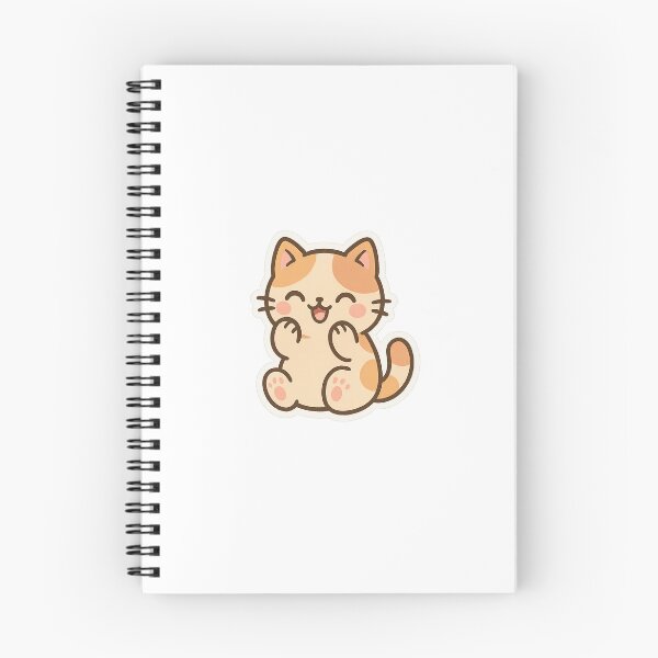 Item preview, Cute Kawaii Cat Sticker – Chubby Happy Kitty Cartoon for Cat Lovers designed and sold by TornadoVibes.