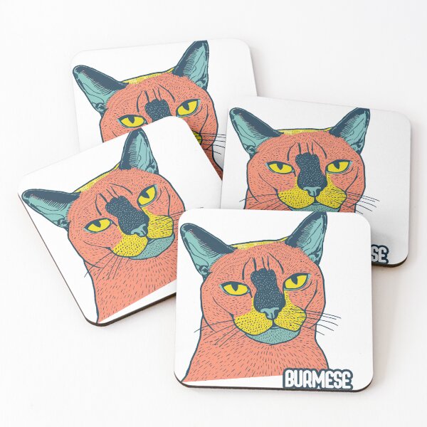 Item preview, Psychedelic Burmese Cat – Pop Art Feline with Attitude designed and sold by ForeverPrintsOK.