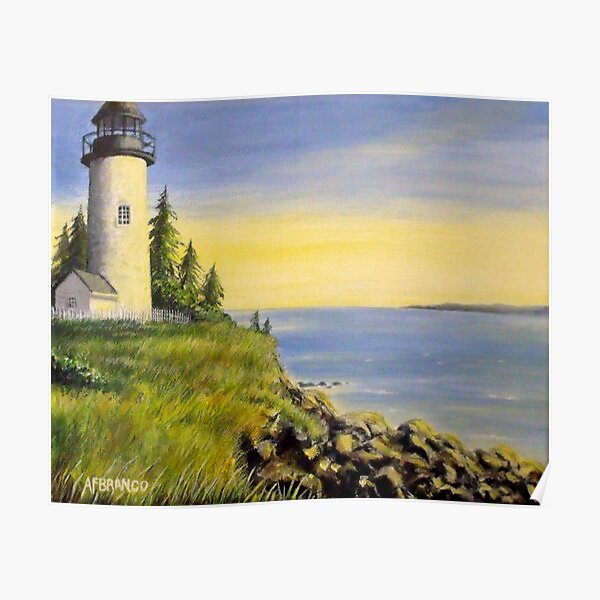Lighthouse Sunset Poster