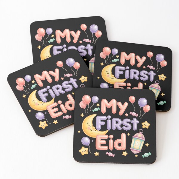 Item preview, My First Eid Cute Pastel Islamic Celebration Design with Moon and Lantern (V.4) designed and sold by D-Islamic.