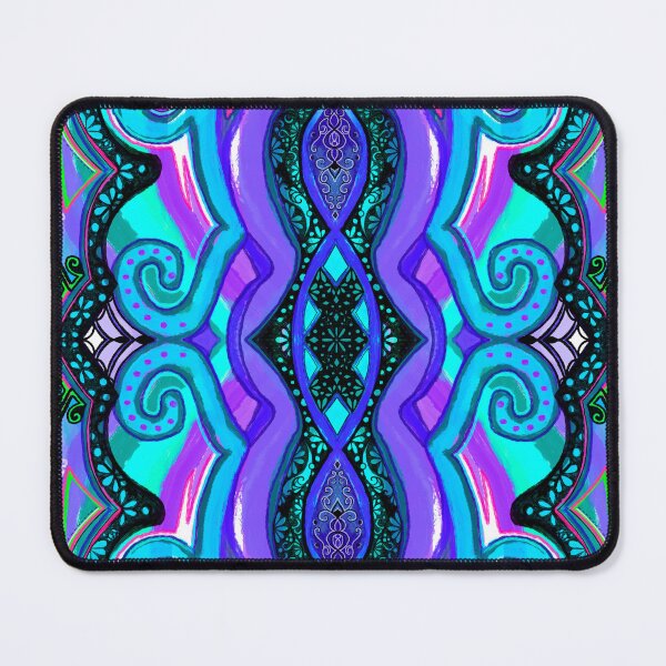 Item preview, Pink Aqua Blue Purple Black Filigree Painted by Kristi Duggins designed and sold by Kristi Duggins.