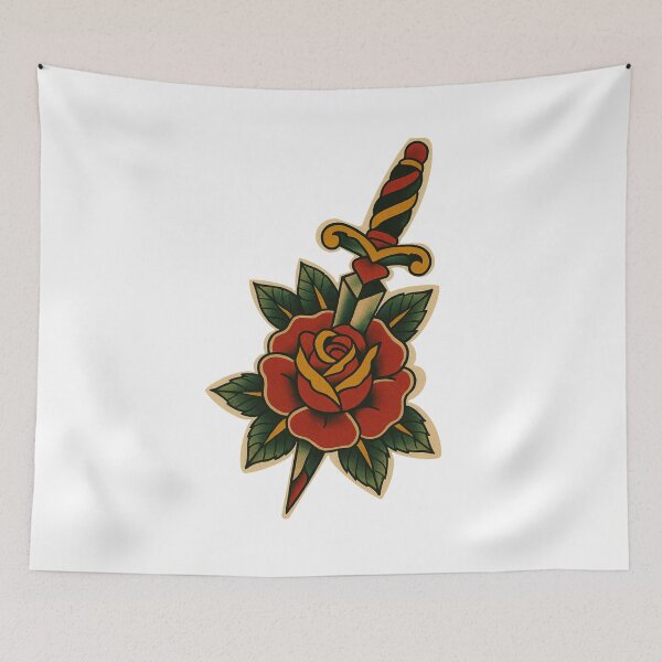 Item preview, Traditional Rose and Dagger Tattoo designed and sold by ZillaNovaArt.