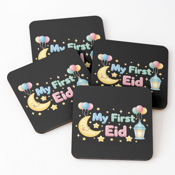 Item preview, My First Eid Cute Pastel Islamic Celebration Design with Moon and Lantern (V.5) designed and sold by D-Islamic.