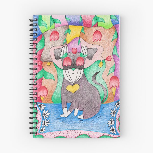 Item preview, Colorful Mini Schnauzer Drawing with Tulips designed and sold by nenanamart.