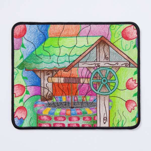 Item preview, Whimsical Well with Tulips designed and sold by nenanamart.