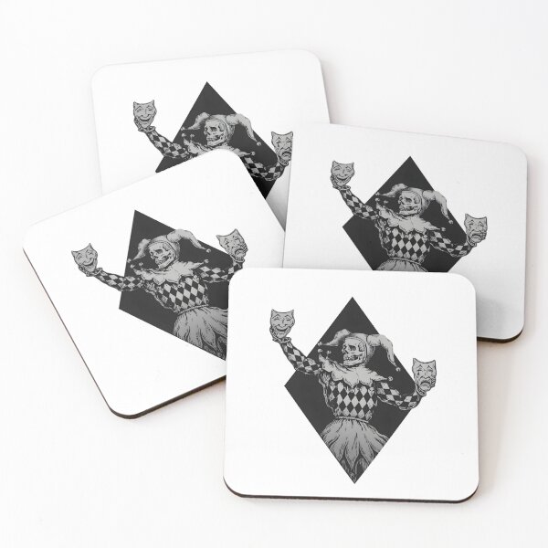 Item preview, Skeleton Jester Comedy Tragedy - Dark Clown Skull Tattoo Art designed and sold by InfiniteOrbit.