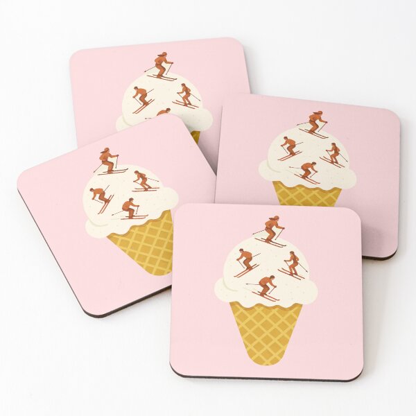 Item preview, Skiing on Ice Cream Cone - Winter Fantasy Sticker designed and sold by Tiny Joy World.