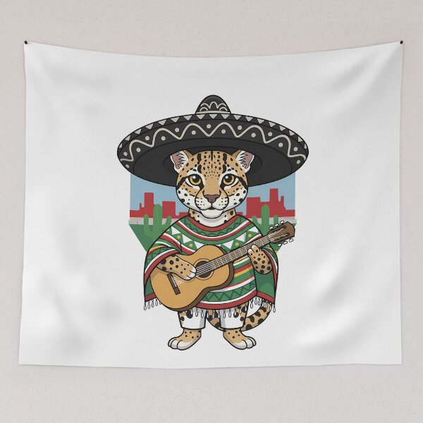 Item preview, Mexican Ocelot Sombrero Guitar Desert designed and sold by k3rstman1.