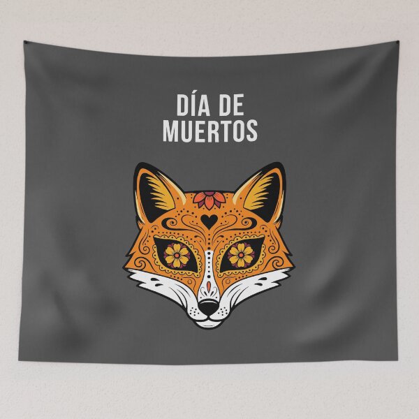 Item preview, Día de Muertos Fox Calavera with Text designed and sold by ML-Media.