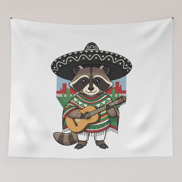 Item preview, Mexican Raccoon Sombrero Guitar Fiesta designed and sold by k3rstman1.