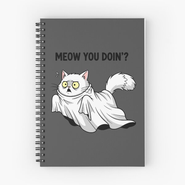 Item preview, Scared Ghost Cat Illustration designed and sold by RGShirtWorks.