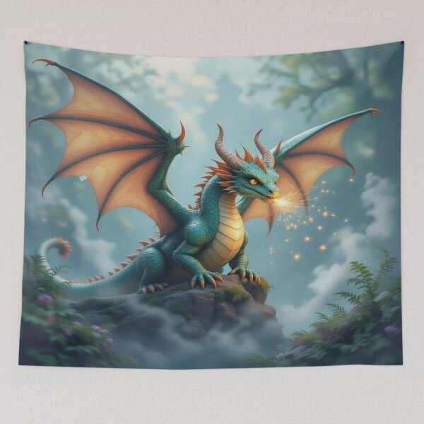 Item preview, Mystic Dragon in Forest Mist – Magic, breath & wings between fog, light & ancient silence designed and sold by FotoworldEdel.
