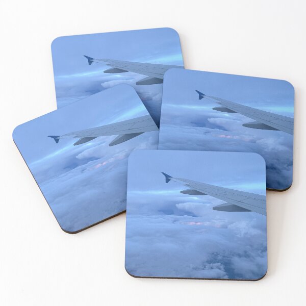 Item preview, Cloudy view from plane window, sunset sunrise designed and sold by maggiemuffin13.