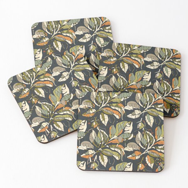 Item preview, detail, high quality, intricate lighting, luminism, overall leaf tile pattern designed and sold by gulka8.
