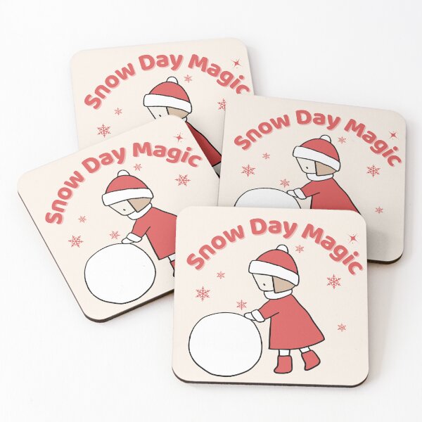 Item preview, Snow Day Magic – Cute Winter Girl in Red Coat Illustration designed and sold by TheBeeKindSpace.