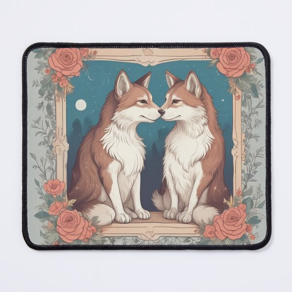 Item preview, Romantic Fox Couple Embraced by Roses designed and sold by Help De Helpers.
