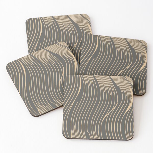 Item preview, A minimalist composition of lines and curves creating intricate patterns resembling natural elements such as leaves and water waves designed and sold by gulka8.