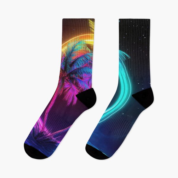 Item preview, Vibrant neon palm trees at night designed and sold by anytka.