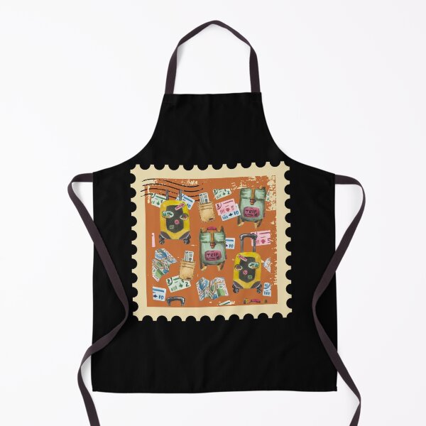 Item preview, Travel Memories Stamp – Watercolor Suitcases & Maps designed and sold by  Catpuccino.