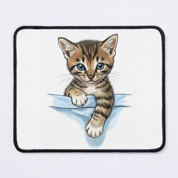 Item preview, a mischievous kitten seemingly climbing up the hem of a T-shirt, its tiny paws gripping the fabric as it curiously peeks over the edge., conceptual art, illustration, vivid, anime designed and sold by gulka8.